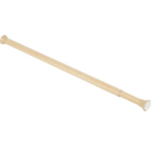 Houten gordijnroede met eindknoppen.