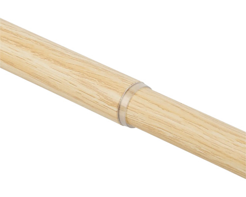 Houten gordijnroede met transparante verbinder, eikenlook.