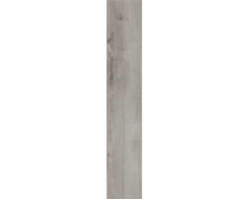 Laminaatvloer plank in grijze houtlook met noesten en houtnerf.