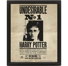 Ingelijste poster Harry Potter Undesirable Nummer 1 in vintage-stijl met een zwarte lijst.