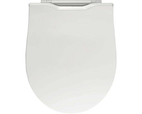 Toiletbril in klassieke vorm met scharnieren en deksel.