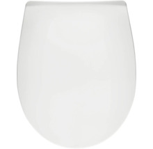 Witte toiletdeksel in D-vorm.