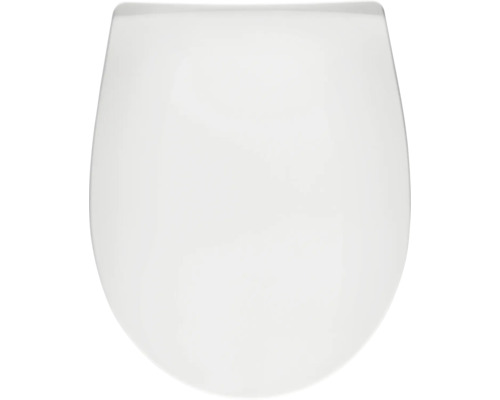 Witte toiletdeksel in D-vorm.