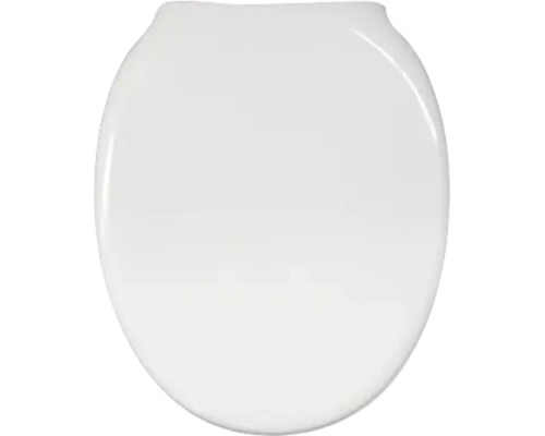 Toiletzitting met deksel in wit, ovale vorm, glad oppervlak.