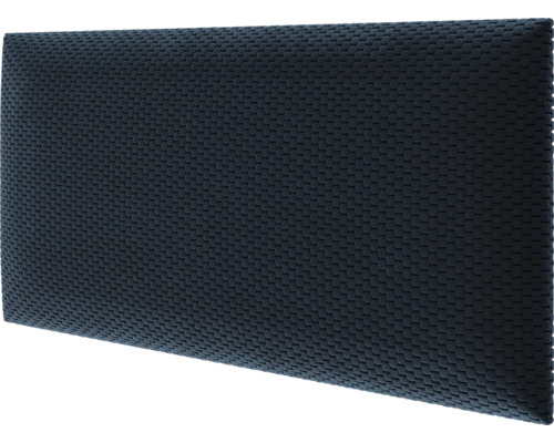 Gestoffeerd wandpaneel met donkerblauwe geweven textuur.
