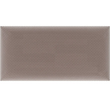Rechthoekig gestoffeerd paneel in taupe met een fijn gestructureerd oppervlak van stof.
