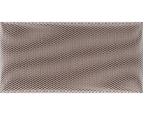 Rechthoekig gestoffeerd paneel in taupe met een fijn gestructureerd oppervlak van stof.