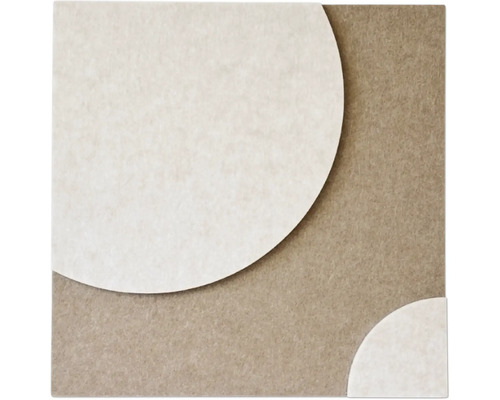 Detailopname van een gestructureerd oppervlak met ronde elementen van vilt of vezelmateriaal.