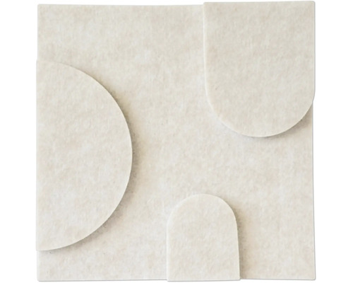 Akoestisch paneel van vilt met geometrisch 3D-reliëfpatroon in beige