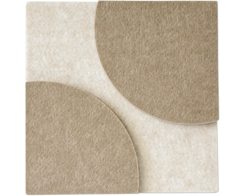 Beige viltglijders, zelfklevend, voor meubels en vloerbescherming.