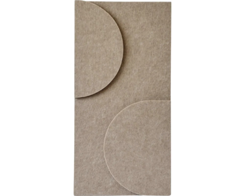 Akoestisch wandpaneel met 3D-halve cirkel patroon van vilt.