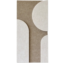 Getextureerde wandbekleding met abstracte ronde vormen en een vezelig oppervlak.