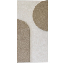 Akoestisch paneel met abstracte geometrische vormen van vilt.