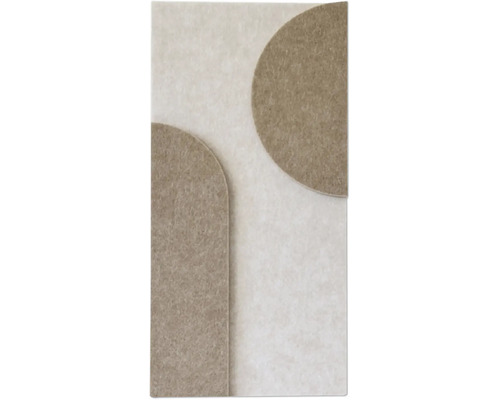 Akoestisch paneel met abstracte geometrische vormen van vilt.