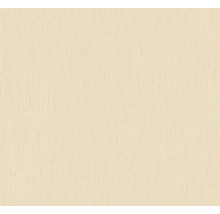 Gestructureerd behang in beige met fijne verticale golvende lijnen.