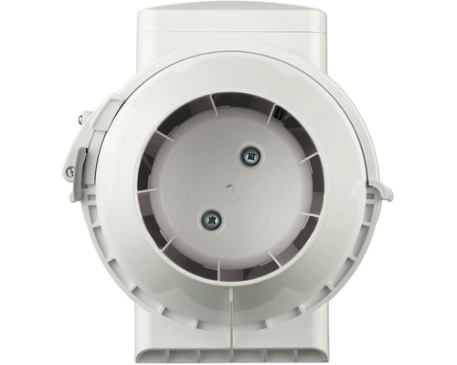 Witte kunststof buisventilator voor ventilatie.