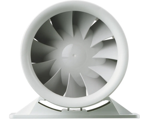 Buisventilator van kunststof voor ventilatie en afzuiging van ruimtes.