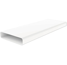 Wit plat ventilatiekanaal van kunststof.