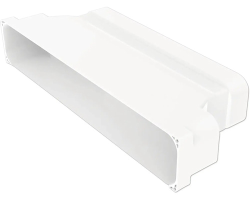 Witte vlakke kanaalverbinder van kunststof voor ventilatiesystemen.