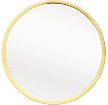 Ronde wandspiegel met gouden lijst.