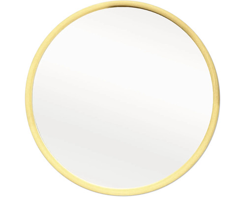 Ronde wandspiegel met gouden lijst.