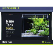 Dennerle Nano Tank Complete 35 liter aquarium starterset met led verlichting, filter en substraat.
