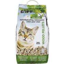 Cat's Favorite kattenbakvulling houtpellets, 20 liter, biologisch afbreekbaar, 100 procent natuurlijk, FSC-gecertificeerd gerecycled.