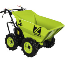 Zipper mini-dumper ZI-RD300 met vierwielaandrijving en grote kiepbak voor het transporteren van bulkgoederen.