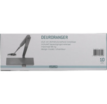 Pertura deurdranger in verpakking met Pertura Logo, instelbare sluitsnelheid, maximaal 85 kilogram en 10 jaar garantie.
