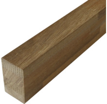 Vierkante houten balk van donker hout met zichtbare nerven.