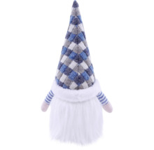 Kerstkabouter met geruite muts en witte baard.