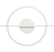 Moderne LED wandlamp wit, cirkelvormig ontwerp met horizontale staaf.
