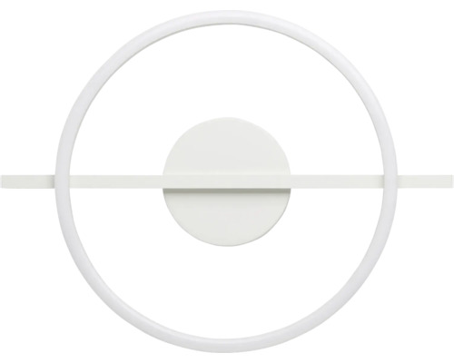 Moderne LED wandlamp wit, cirkelvormig ontwerp met horizontale staaf.