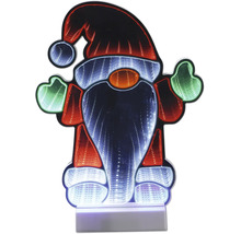LED-kerstkabouter met infinity-effect, decoratieve lichtfiguur voor kerstmis.