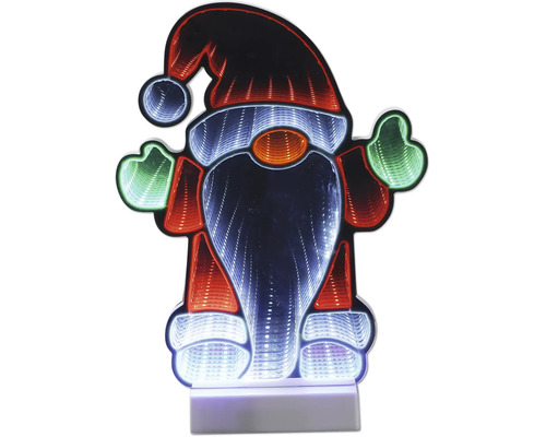 LED-kerstkabouter met infinity-effect, decoratieve lichtfiguur voor kerstmis.