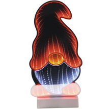 LED-decoratiefiguur kabouter met infinity spiegel-effect en voetstuk.