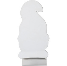 Beschrijfbare decoratiefiguur in de vorm van een kaboutersilhouet met voet.