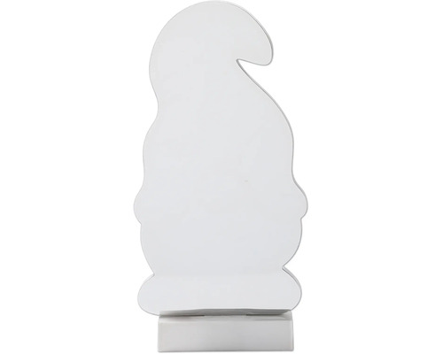 Beschrijfbare decoratiefiguur in de vorm van een kaboutersilhouet met voet.