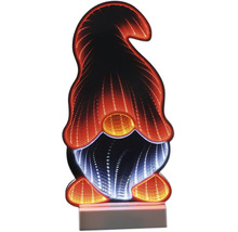 LED-decoratie kabouter met infinity mirror-effect, verlichte kerstfiguur voor binnen.