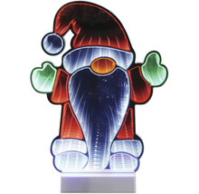 LED-kerstfiguur kerstman met infinity spiegeleffect, verlicht.