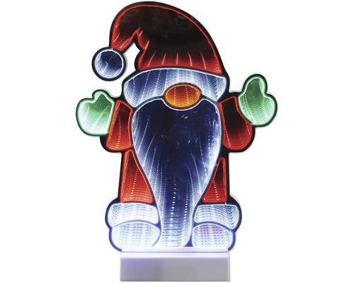 LED-kerstfiguur kerstman met infinity spiegeleffect, verlicht.