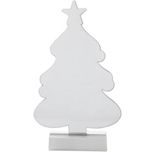 Decoratieve kerstboomsilhouet met ster op een voet.