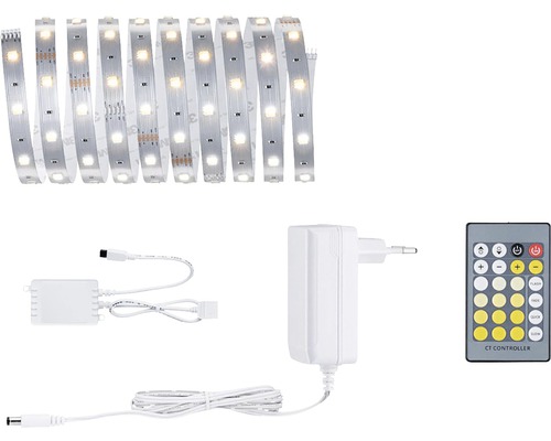 PAULMANN MaxLED 250 LED-strip basisset instelbaar wit 300 cm zilver ongecoat Ledstrip met voeding en afstandsbediening