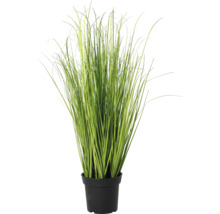 Kunstgras siergras in zwarte kunststof pot.