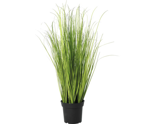 Kunstgras siergras in zwarte kunststof pot.