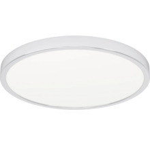 Ronde, platte LED-plafondlamp in het wit.