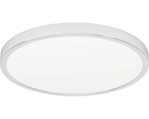Ronde, platte LED-plafondlamp in het wit.