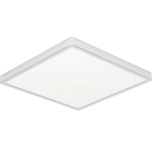 Vierkant, plat LED-paneel in het wit voor plafondmontage.