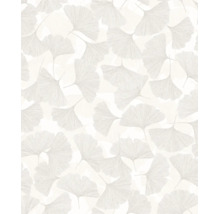 Behang met ginkgobladmotief, wandbekleding, filigraan natuurontwerp.