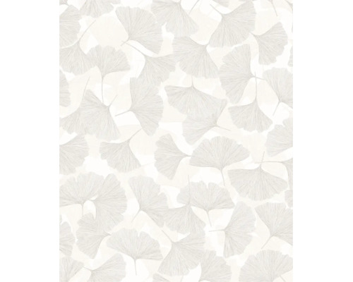 Behang met ginkgobladmotief, wandbekleding, filigraan natuurontwerp.